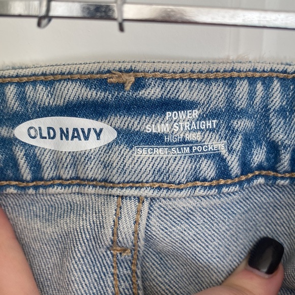 Old Navy jeans light blue size 12 power, slim, straight high rise, worn once - Picture 4 of 7